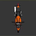 Modern Orange And Black Motorcycle With Windshield Black Seat And Alloy Wheels
