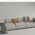 Modern three-seat sofa multiplayer sofa 3d model