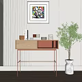 Modern Dressing Table Wooden Dressing Table Combination 3d model