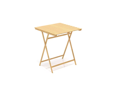 Folding Wooden Outdoor Table With Square Slatted Top For Garden Patio Use 3d model