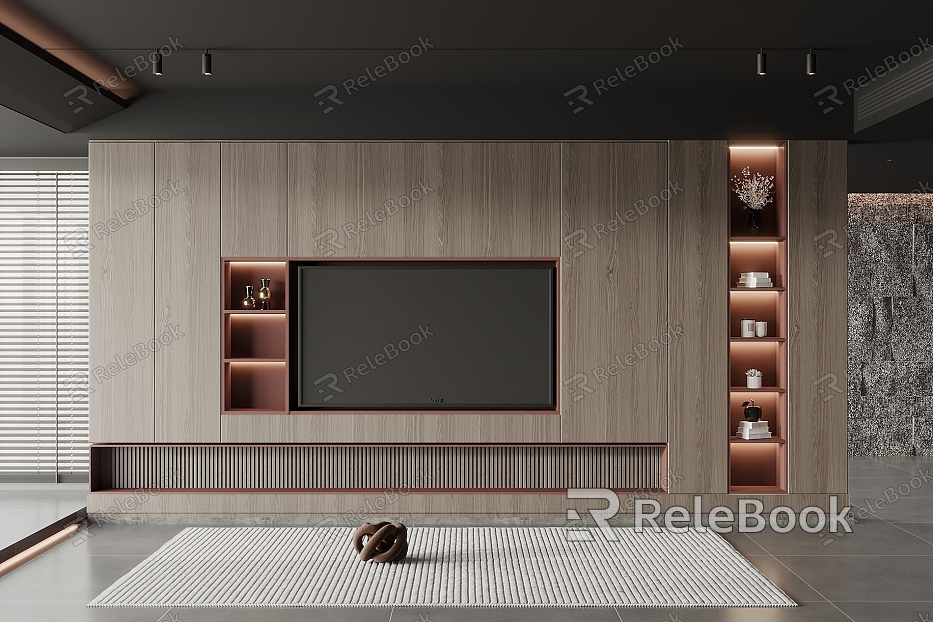 Modern TV background wall model