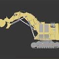 Yellow Tracked Excavator Construction Machinery With Large Front Bucket And Operator Cab 3d model