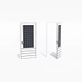 White Swing Doors With Black Grid Pattern And Modern Simple Design For Home