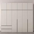 Modern Minimalist Wardrobe Interior Design With Multiple Light Colored Doors And Drawers