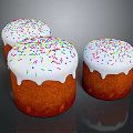 Three Delicious Cakes With White Dripping Frosting And Colorful Sprinkles