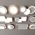 Modern Ceiling Lights with Round Square Oval Shapes and Various Designs for Home Interior 3d model