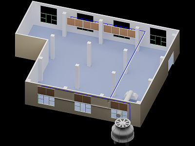 Modern pipeline equipment 3d model