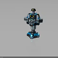 3D Model Mechanical Equipment Featuring Blue Gray Design And Glowing Blue Modules 3d model