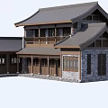 Traditional Chinese Rural Self-built House With Tile Roof And Wooden Structure