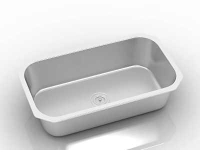Stainless Steel Rectangular Kitchen Sink With Modern Design And Drainage Hole 3d model