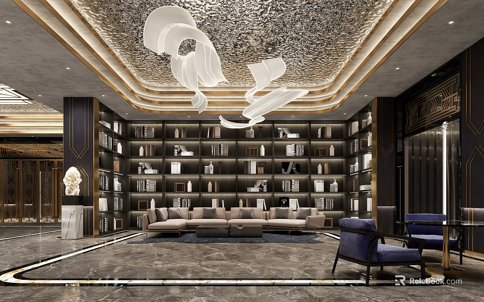 Elegant Modern KTV Interior Design With Comfortable Sofa And Stylish Lighting 3d model