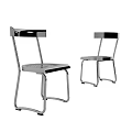 Modern Dining Chairs With Metal Frame And Black Seat Design