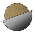 Round Modern Mirror Design With Two Tone Surface And Metal Frame 3d model
