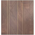 Elegant Modern Wooden Wall Panel With Geometric Pattern And Golden Lines