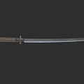 Historical Samurai Sword With Sharp Blade Traditional Handle And Metallic Finish