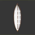 Stylish Small Boat Featuring White Body Orange Edges Seats On Dark Background With Clear Reflection