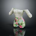 Casual Summer Off Shoulder White Top With Tropical Floral Print Shorts Outfit