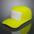 Stylish Yellow Cap With White Front Panel And Smooth Design 3d model