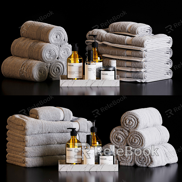 modern toiletries towel bathroom products model