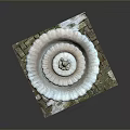 Three Tiered Stone Fountain With Classical Design And Square Base