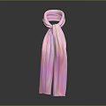 Fashionable Soft Pleated Scarf With Pink Purple Gradient Color For Casual Wear