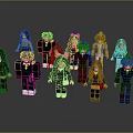Diverse Stylized Cartoon Characters With Various Outfits Hairstyles And Poses