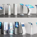 Public Facility Interactive Touchscreen Kiosks With Modern Styles And Digital Information Displays 3d model