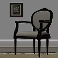 Elegant Leisure Chair With Round Backrest Dark Wooden Frame And Light Fabric Seat