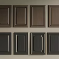 Wardrobe Doors With Various Panel Designs In Dark Brown And Black Colors