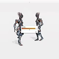 Virtual Character Anime Game Character Armor Warrior 3d model