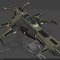 Futuristic Sci Fi Military Spaceship Model With Detailed Armor And Cockpit