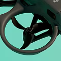 Modern Black Drone With Four Rotors Compact Structure And Built In Camera 3d model