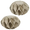 Two Light Brown Petal Shaped Stools With Pleated Paper Structure 3d model