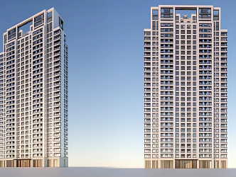 Modern Residential Building Simple Residence 3d model