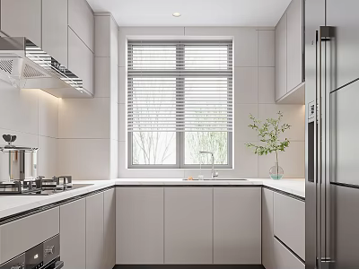 modern kitchen cream kitchen 3d model