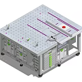 Heavy Duty Metal Workbench With Precision Cutting Tool And Sliding Rails For Workshop Use