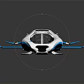 Futuristic SkyCruiser Spacecraft with White Blue Exterior and Transparent Cockpit for Advanced Space Exploration