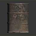 Rust Covered Metal Barrel for Household Storage with Vintage Design and Daily Use