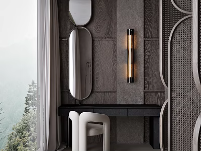 Elegant Modern Bedroom Interior Design With Metallic Accents Velvet Furniture And Soft Tones 3d model