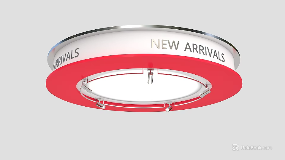 Modern Circular Ceiling Light With Red White Accents 3d model