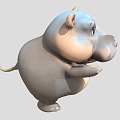 Hippo cartoon hippo 3d model