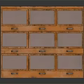 Industrial Vintage Orange Storage Furniture Cabinet With Multiple Drawers And Metal Handles
