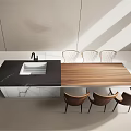 Sink Dining Table and Chair 3d model