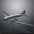 American Airlines Vintage Airplane Model Featuring Blue White Red Fuselage Red Tail Propellers And Windows