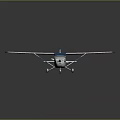 White And Blue Model Passenger Plane With Propeller And X296IN Registration On Wings