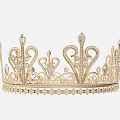 Luxurious Golden Crown Jewelry With Intricate Filigree Patterns And Sparkling Diamonds