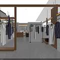 XMILA Clothing Store with Mannequins Display Plants Lighting And Shiny Floor