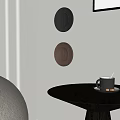 Modern Interior Wall Lamps with Round Design Mounted on White Wall and Side Table 3d model