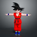 Soft Plush Doll in Red Outfit with Black Hair Blue Shoes and Outstretched Arms