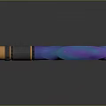 Futuristic Sci-Fi Weapon Featuring Blue Purple Gradient Gold Accents And Black Grip